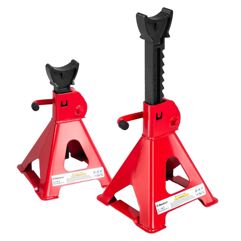 Donext Jack Stands 3 Ton (6 500 lb) Capacity Steel  1 Pair Red Lifting Stand Adjustable Jack Stands - Image 1